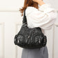 Women's Real Washed Leather Motorcycle Fashion Solid Shoulder Bags