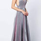 Juliet 208 Cut-Out Strappy Back Glitter Long Dress