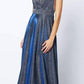 Juliet 208 Cut-Out Strappy Back Glitter Long Dress