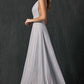 Juliet 208 Cut-Out Strappy Back Glitter Long Dress