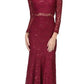 CLEARANCE - Eureka 2095 Long Sleeve Lace Dress Mock 2-Piece High Neck (Size Small)