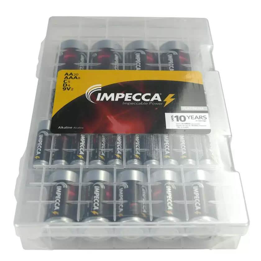 Paquete de 21 unidades: Impecca Pilas alcalinas de alto rendimiento AA/AAA/C/D/9V en paquete económico