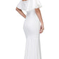CLEARANCE - Eureka 2102 Long Dress Off Shoulder with V-Notch Ruffled Bodice (Size XL)