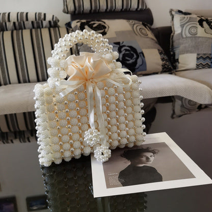 Women's French Minority Ball Hand-woven Beaded Pearl Handbags