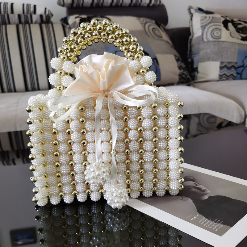 Women's French Minority Ball Hand-woven Beaded Pearl Handbags