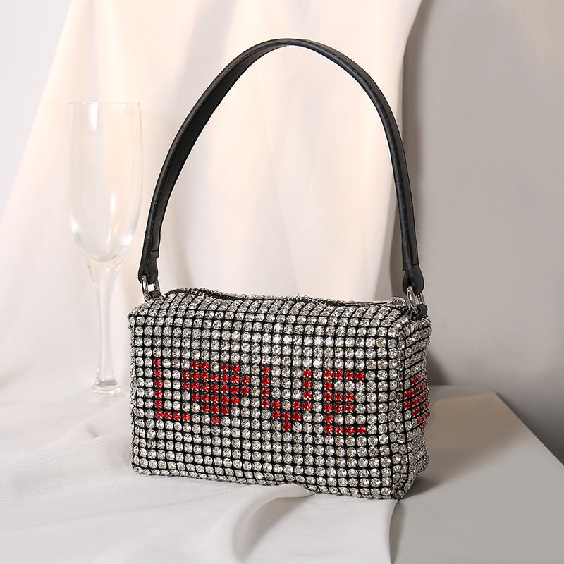 Women's Alexander Wang Rhinestone Diamond Studded Hand Full Handbags