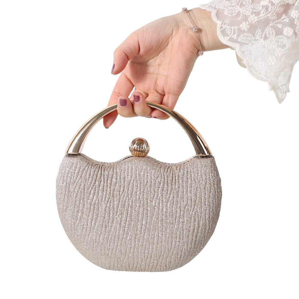 Retro Glittering Powder Portable Banquet Fashion Arc Evening Bags