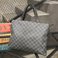 Men's File Computer Light Business Black Plaid Men's Handbags