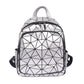 Women's Rhombus Fashion Zipper Luminous Geometric Versatile Backpacks