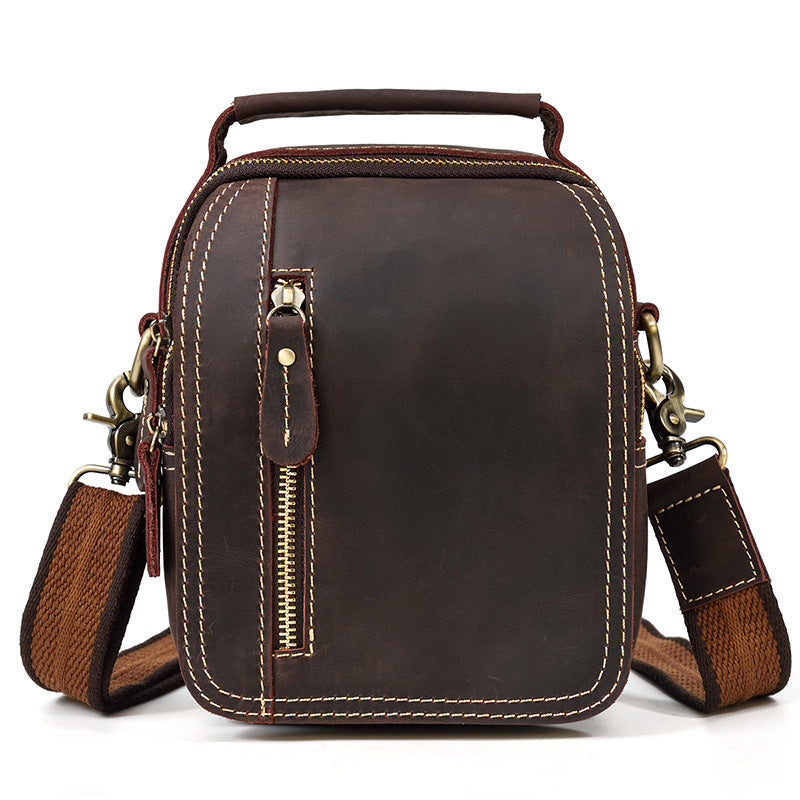 Men's Crazy Horse Leather Genuine Retro Top Men's Shoulder Bags