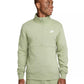 Nike Sportswear Club para hombre, tejido cepillado, cuello redondo, cierre de media cremallera, talla XL, color verde
