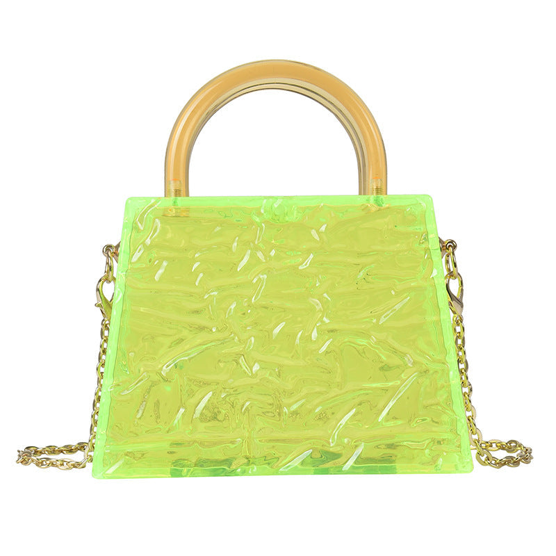 Women's Ice Crack Transparent Acrylic Tide Portable Crossbody Bags