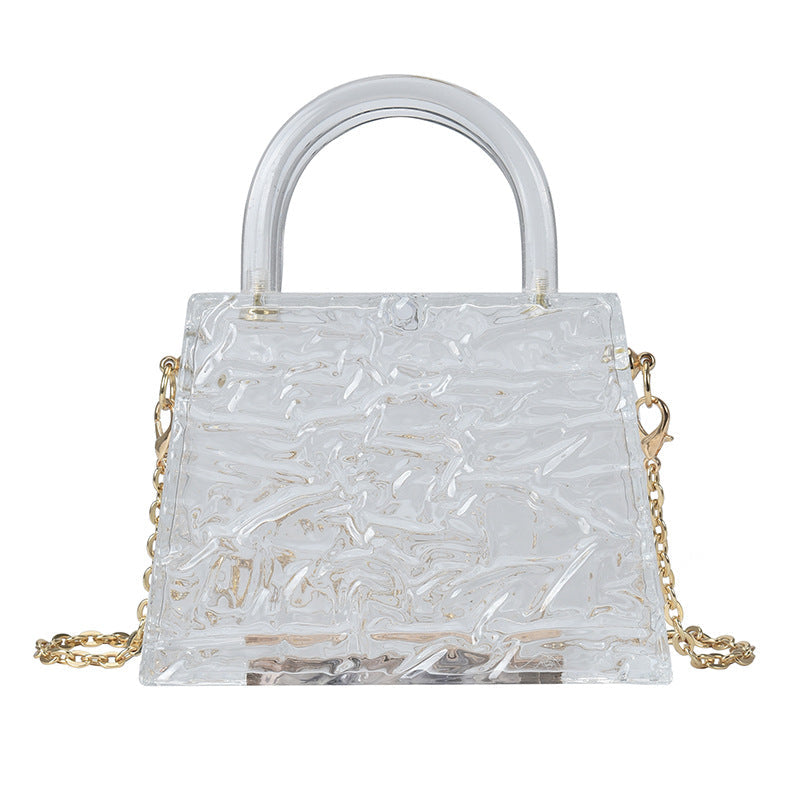 Women's Ice Crack Transparent Acrylic Tide Portable Crossbody Bags