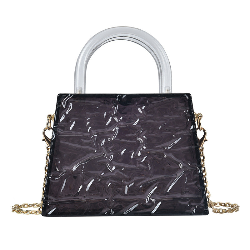 Women's Ice Crack Transparent Acrylic Tide Portable Crossbody Bags