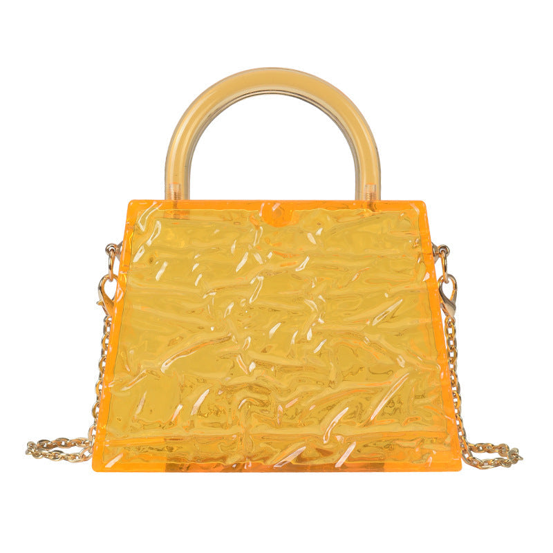 Women's Ice Crack Transparent Acrylic Tide Portable Crossbody Bags