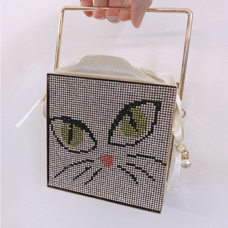 Women's Antique Monster French Niche Metal Diamond Crossbody Bags