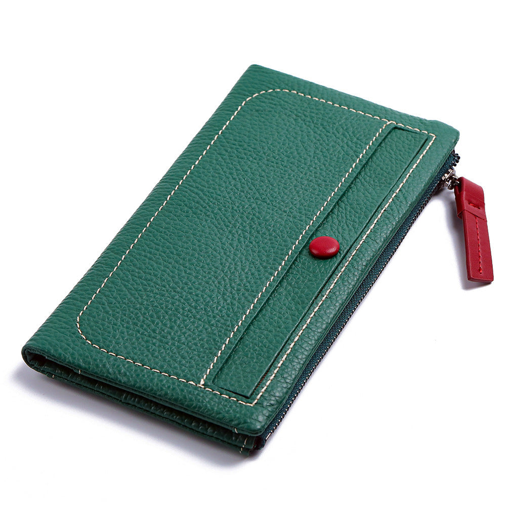 Women's Fashion Long Zipper Two-fold Multiple Slots Ladies Wallets