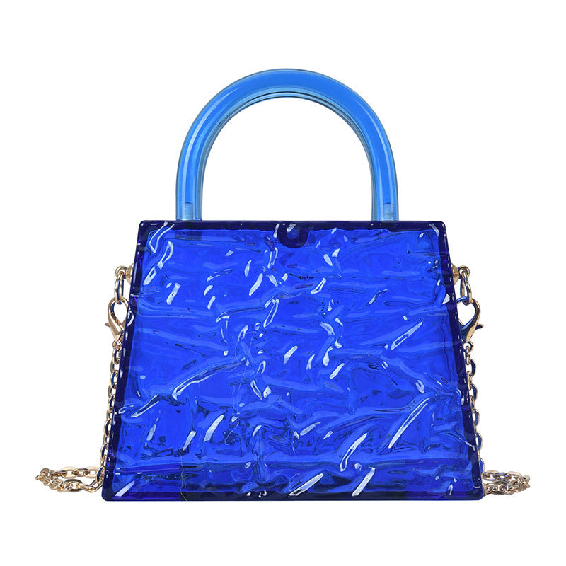 Women's Ice Crack Transparent Acrylic Tide Portable Crossbody Bags