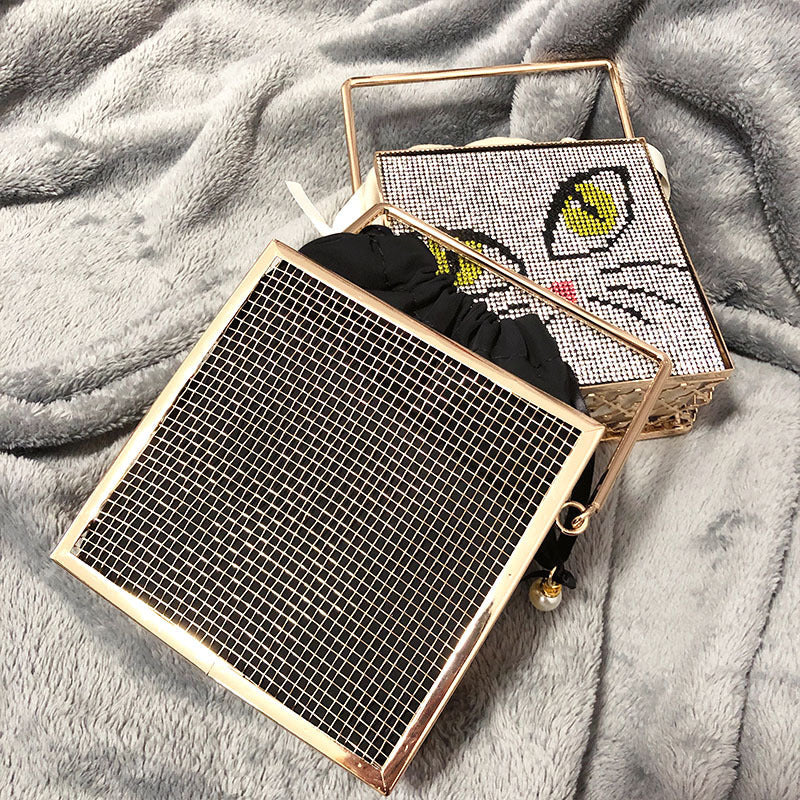 Women's Antique Monster French Niche Metal Diamond Crossbody Bags