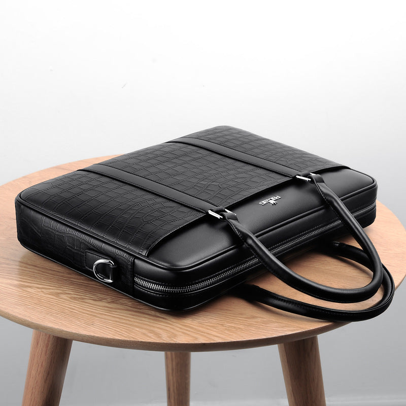 Men's Horizontal Business Large Capacity Fashion Leather Men's Briefcases