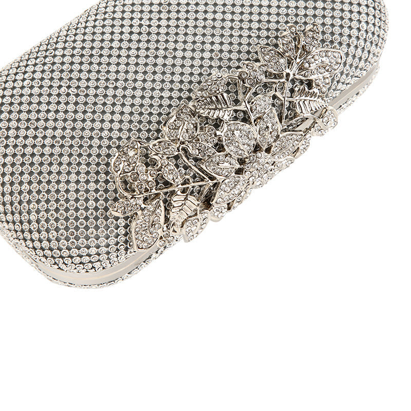 Quality Dinner Handmade Rhinestone Flower Leaf Evening Bags