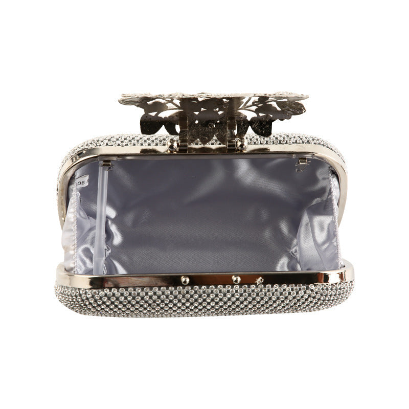 Quality Dinner Handmade Rhinestone Flower Leaf Evening Bags