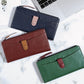 Women's Cowhide Multiple Slots Long Zipper Soft Ladies Wallets