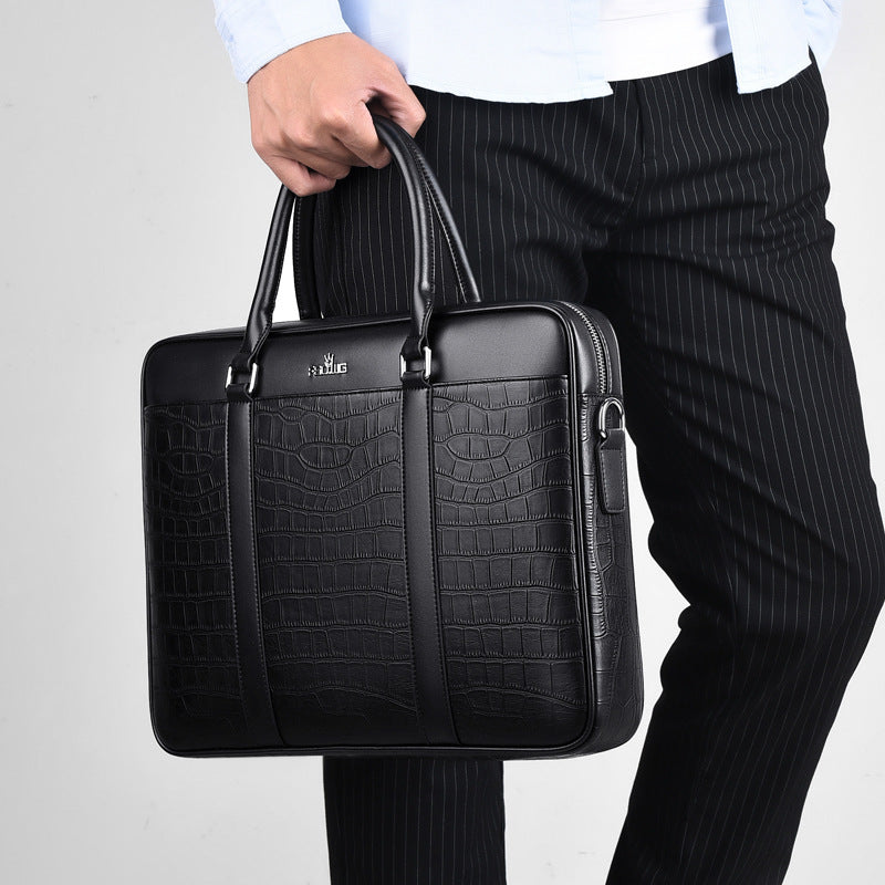 Men's Horizontal Business Large Capacity Fashion Leather Men's Briefcases