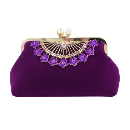 Women's Fashion Diamond Cheongsam Match Chain One Evening Bags