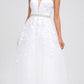 Juliet 224 V-Neck and Back Embroidered Tulle A-Line Ball Gown