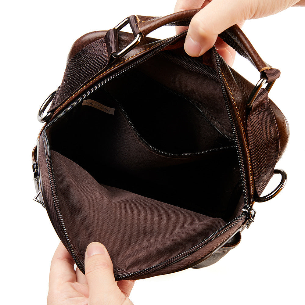Men's First Layer Cowhide Genuine Leather Men's Shoulder Bags