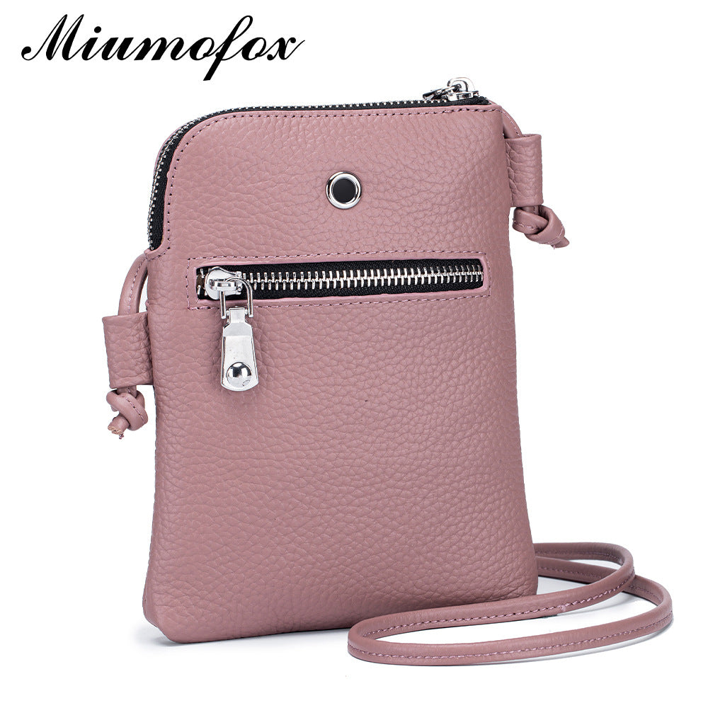 Women's Genuine Leather Mini Pure Soft Vertical Phone Bags