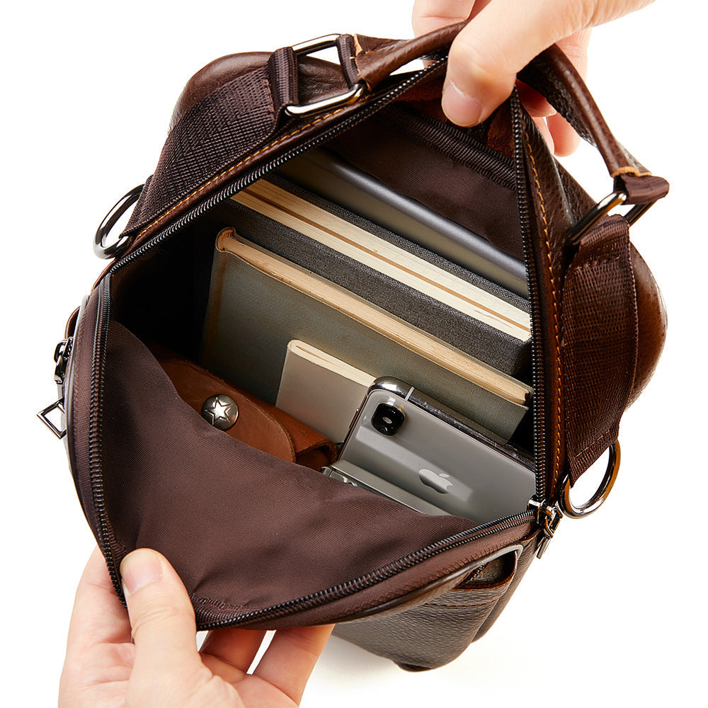 Men's First Layer Cowhide Genuine Leather Men's Shoulder Bags
