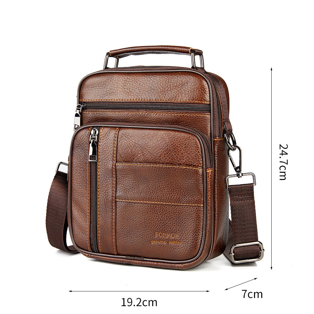 Men's First Layer Cowhide Genuine Leather Men's Shoulder Bags