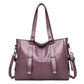 Women's Fashion Solid Color Large Capacity Zipper Handbags