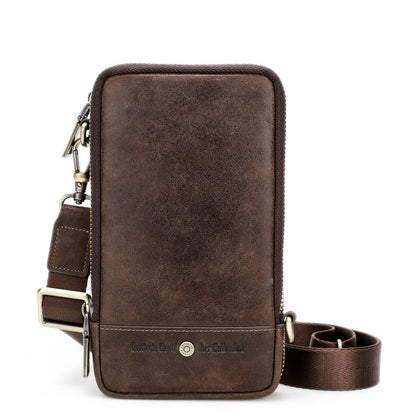 Men's Black Angel Trendy Crazy Horse Leather Men's Messenger Bags