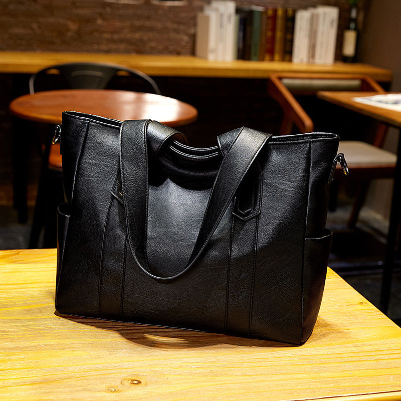 Women's Fashion Large Capacity Totes Soft Leather Shoulder Bags