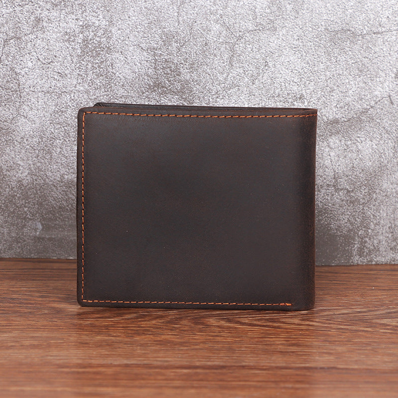 Men's Leather Short Business Retro Inside Outside Full Men's Wallets