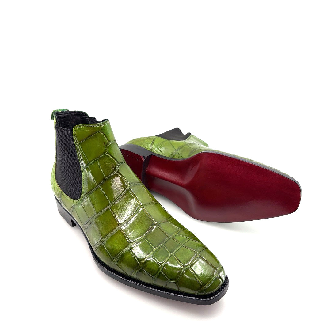 Bota de cocodrilo personalizada Maurice Austin - Verde