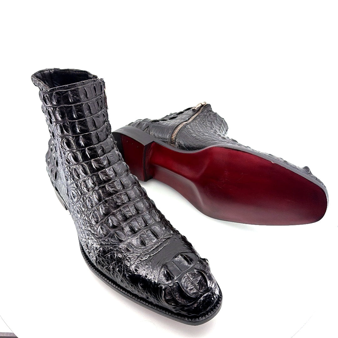 Maurice El Paso Hornback Custom Made Alligator Boot Black