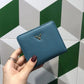 Korean Style Top Layer Cowhide Short Yellow Two Fold Ladies Wallets