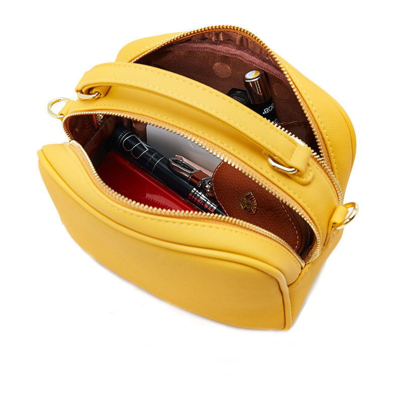 Women's Large Capacity Double Zipper Design Sense Crossbody Bags