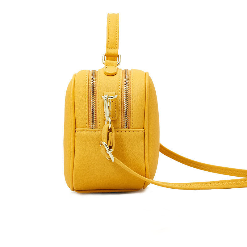 Women's Large Capacity Double Zipper Design Sense Crossbody Bags
