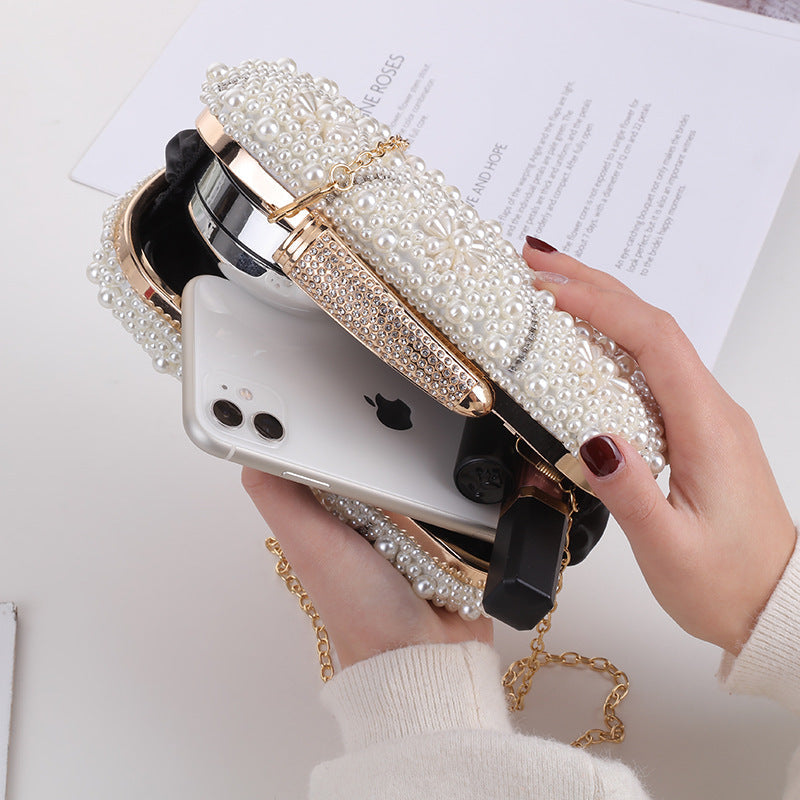 Durable Dinner Sweet Trend Pearl Embroidery Evening Bags