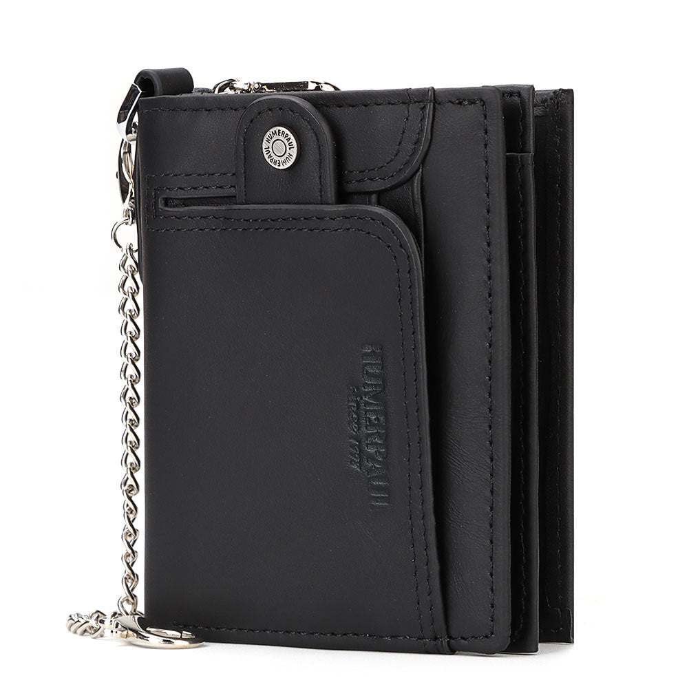Men's Creative Leather Zip Large Capacity Purses
