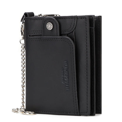 Men's Creative Leather Zip Large Capacity Purses