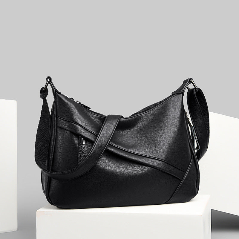 Women's Capacity Soft Leather Simple One Mom Crossbody Bags