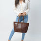 The Kim Tote Bag- Dark Brown