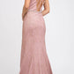 Juliet 237 Strappy-Back Long Prom Dress with Slit