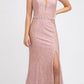 Juliet 237 Strappy-Back Long Prom Dress with Slit